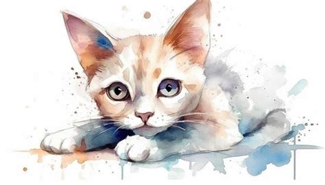 Cute Cat Watercolor Stock Photos, Images and Backgrounds for Free Download