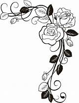 Rose Border Coloring Page sketch template