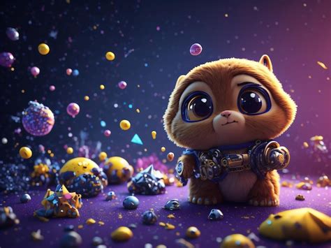 Premium AI Image | Cute and adorable character with fantasy background ...