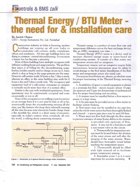 BTU meter Installation Guide | Flow Measurement | Building Engineering