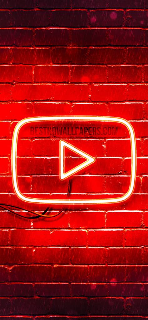 Download Youtube Red Logo on Brick Wall HD Wallpaper - GetWalls.io