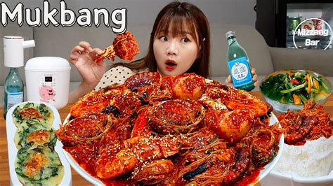 Sub)Real Mukbang- Braised Spicy Seafood of 6 Kinds 🔥 Octopus, Scallops, Shrimp, Crabs🦀 KOREAN FOOD