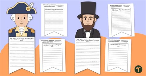 President's Day Crafts - Biography Writing Template | Teach Starter