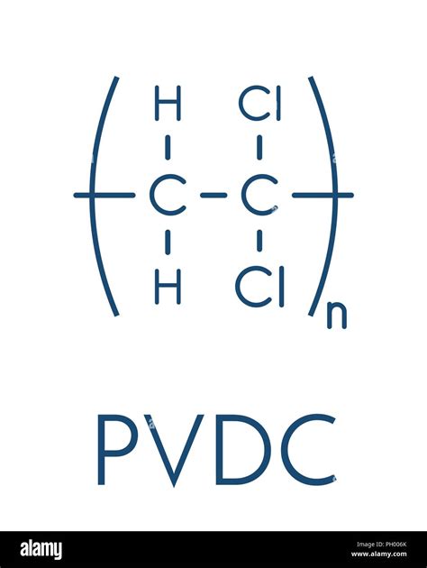 Polyvinylidene chloride (PVDC) polymer, chemical structure. Skeletal formula Stock Vector Image ...