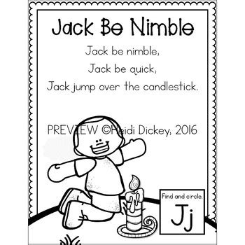 Jack Be Nimble Nursery Rhyme FREEBIE Pack by Heidi Dickey | TpT