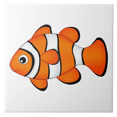 cute clown fish Tile Size: Large. Color: black. Gender: unisex. Age Group: adult. Fish Patterns ...