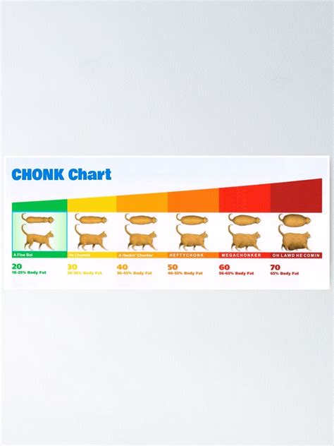 "Chonk Chart Chonky Cat Meme (Oh Lawd He Comin)" Poster for Sale by ...