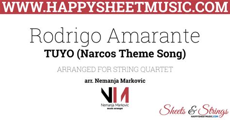 Rodrigo Amarante - Tuyo (Narcos Theme Song) - Sheet Music for String Quartet