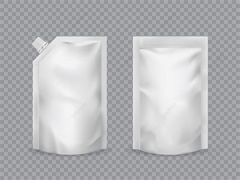 Pouch Packaging Mockup Vector PNG Images, Doypack Pouch Realistic Food Packaging Mockup, Packs ...