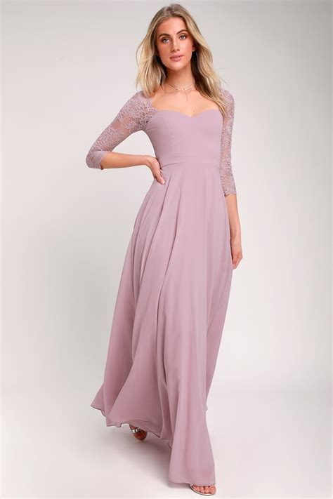 Lovely Dusty Lavender Dress - Lace Maxi Dress - Lace Dress - Lulus