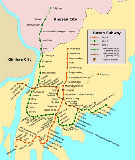 Subway : Busan U-Bahn-Karte , Südkorea | Metro map, Busan, Subway map