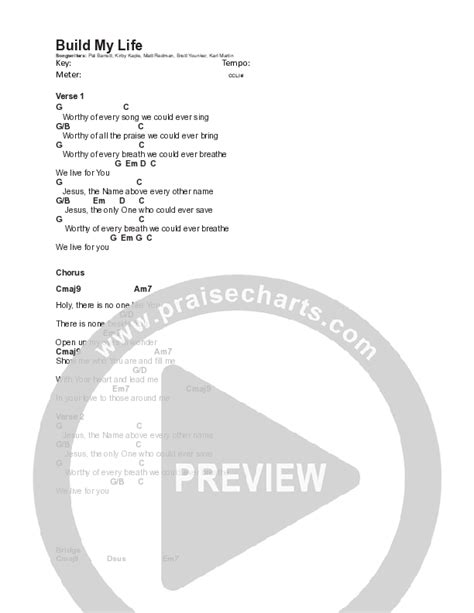 Build My Life Chords PDF (Maverick City Music / TRIBL Music) - PraiseCharts