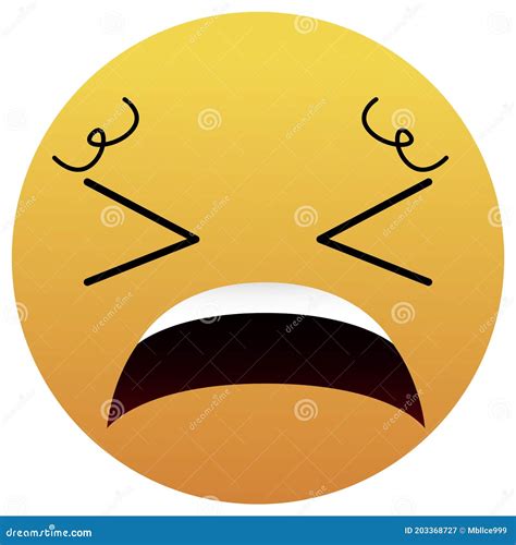 A Distraught Weary Face Expression Via Emoji Cartoon Vector ...