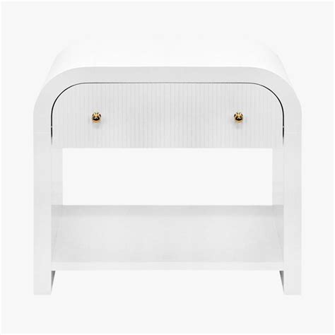 Abruzzo White Side Table - Fluted Detail Furniture - Dear Keaton