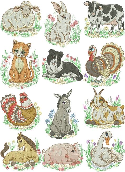 Mom and Baby Farm Animals | Machine Embroidery Designs By Sew Swell