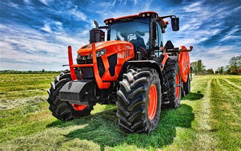 Download wallpapers Kubota M8-211, 4k, picking grass, 2020 tractors, agricultural machinery ...