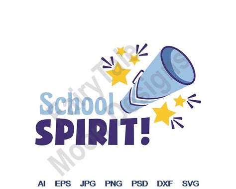 School Spirit Svg Dxf Eps Png Jpg Vector Art Clipart - Etsy