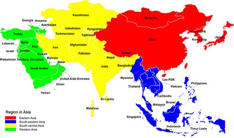 Asia Regions Map, Regions Of Asia, 59% OFF