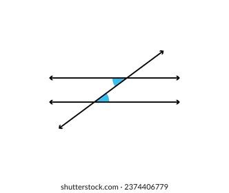 Alternate Interior Angles Parallel Lines Illustration Stock Vector (Royalty Free) 2374406779 ...