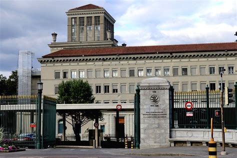 An exterior view of the World Trade Organization (WTO) headquarters in Geneva.