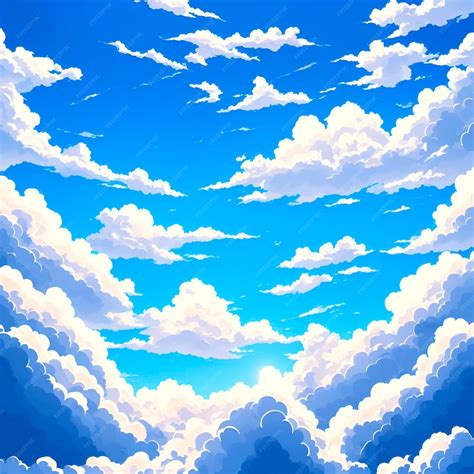 Premium Photo | Anime landscape with clouds and the sky