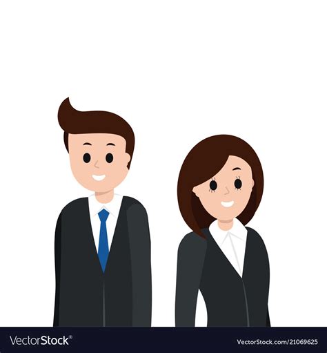 Cartoon man and woman in business suit Royalty Free Vector