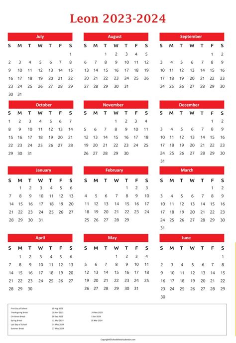 Leon County Schools Calendar Holidays 2023-2024