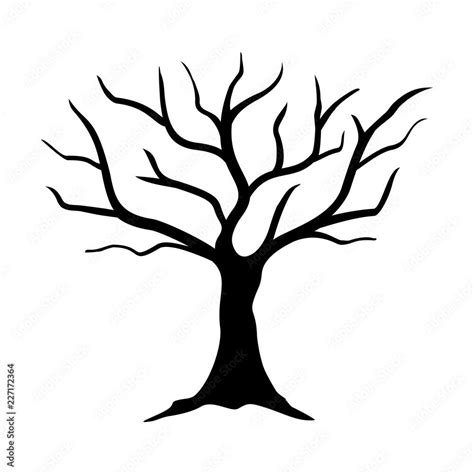 Download Silhouette tree without leaves vector Stock Vector and explore ...