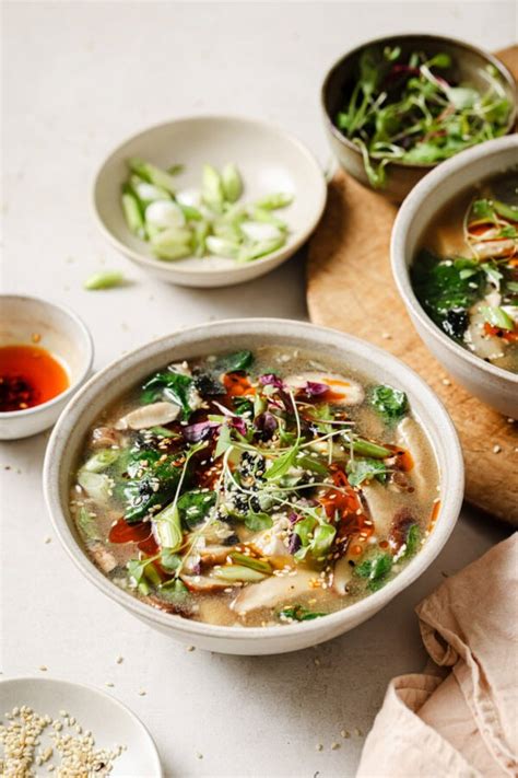 Miso Soup with Mushrooms - Well Seasoned Studio