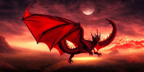 landscape image with enormous red dragon flying | Stable Diffusion | OpenArt