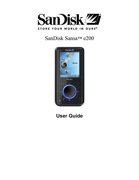 Download free pdf for Sandisk Sansa e260 MP3 Player manual