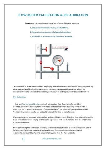 Flow Meter Calibration And Re-calibration Methods by Dime Marine - Issuu