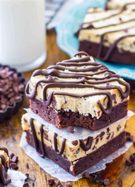 Cookie Dough Brownies - Sugar Spun Run