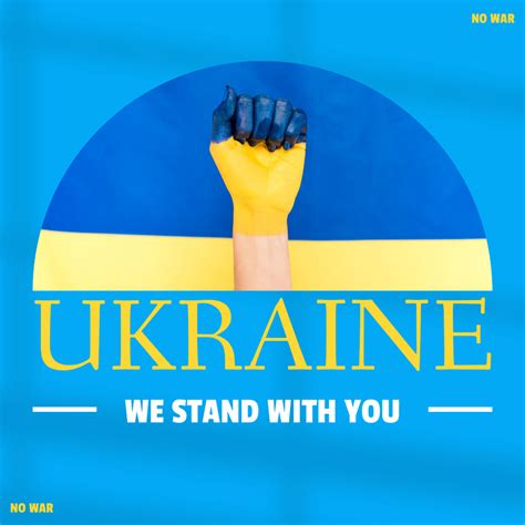 Stand with Ukraine with Image of Hand on Flag Online Instagram Post Template - VistaCreate