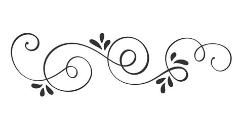 Vector Hand Drawn Calligraphic Spring Flourish Design Elements. Floral ...