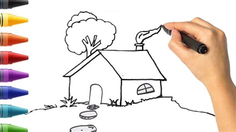 How to Draw a Cartoon House - Cartoon House Drawing - YouTube