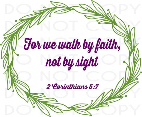 Walk By Faith Scripture Wreath SVG PNG print and cut digital download