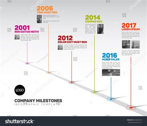 Векторная инфографика компании Milestones Timelones Шаблон: стоковая ...