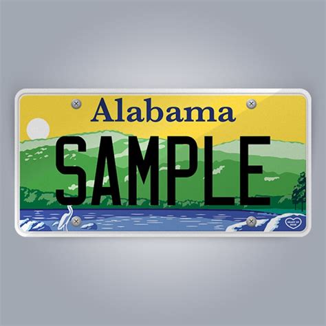 Alabama License Plate Replica, reflective