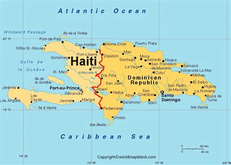 Labeled Map of Haiti with States, Cities & Capital