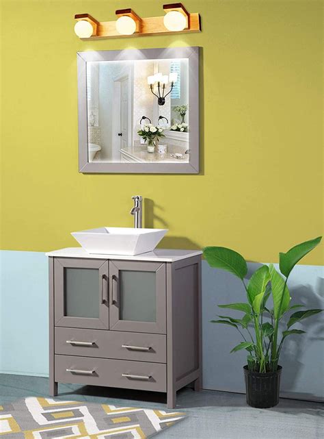 Vanity Art 30 Inches Single Sink Bathroom Vanity Cabinet 2 Drawers, 1 ...