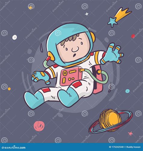 Outer space cartoon vector stock vector. Illustration of hand - 175242548