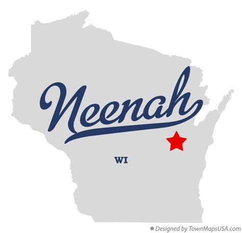 Map of Neenah, WI, Wisconsin