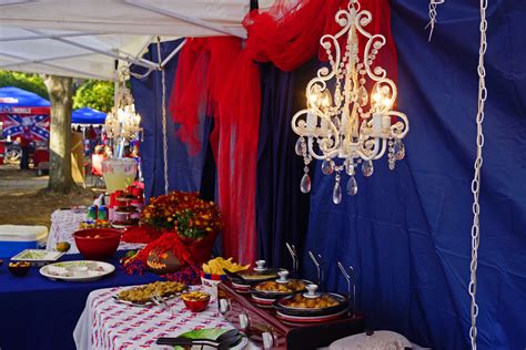 Ultimate Tailgating Tent with a Chandelier | Ole Miss Tailgate Decorations