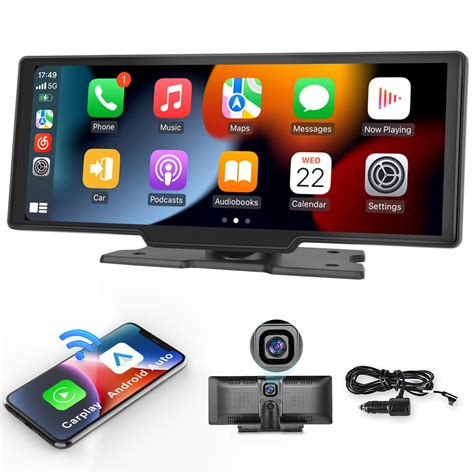 Buy Portable Car Stereo Wireless Carplay Screen with Dash Cam, 9.3" HD IPS Screen Car Radio with ...