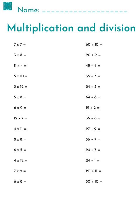 Multiplication And Division Practice Worksheets - Printable Worksheets