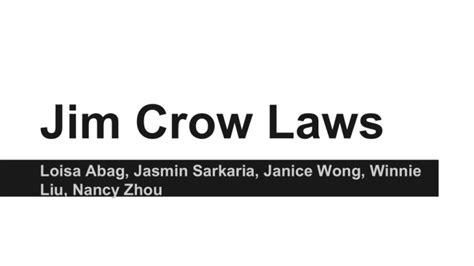 Jim Crow laws