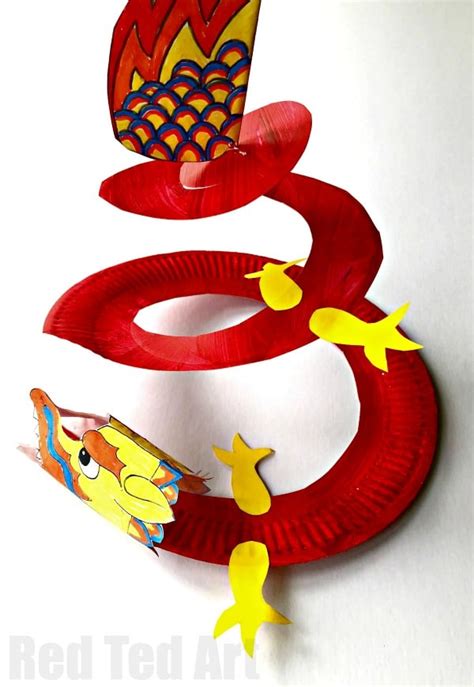 Easy Paper Plate Dragon Twirler Printable - Chinese New Year 2025