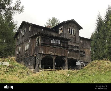 An old wooden house in Owl mountains Stock Photo - Alamy