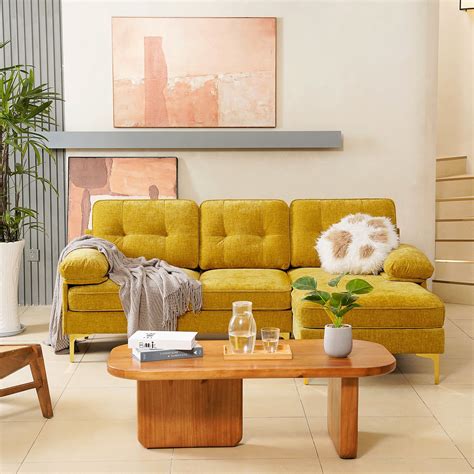 SOPAT 82.7" Modern Chenille Sectional Sofa ,L Shape Couch , Sofa with ...